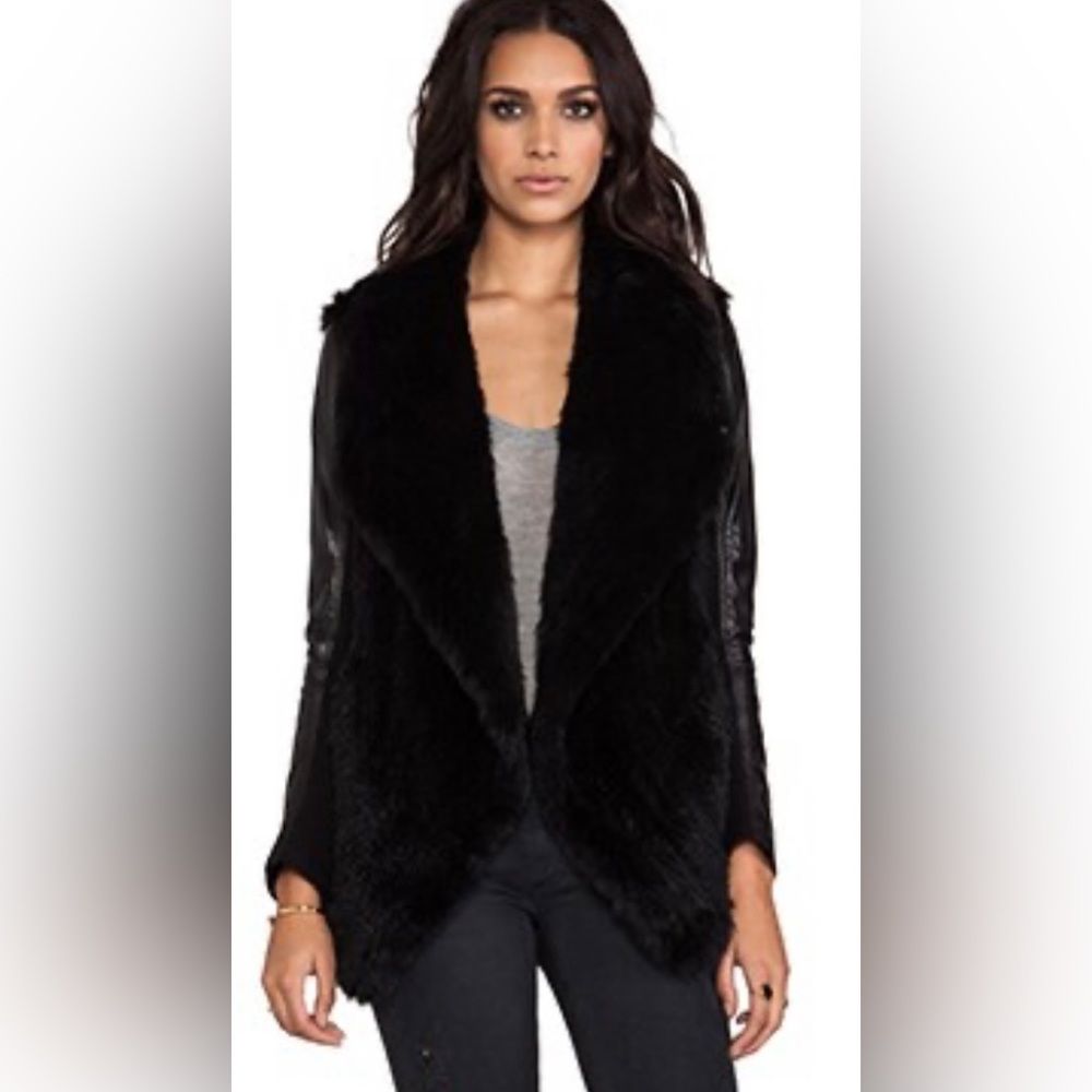June leather and real fur jacket size M